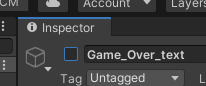 Unchecked Game_Over_text Object